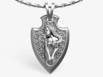 fashion angel  pendant Sculpture jewelry gold 3D print model