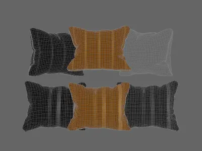 Pillows set throw for sofas and chairs 3D model