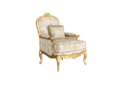 Timeless pattern white armchair by Modenese 3D model