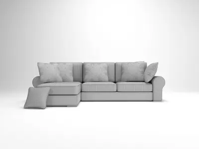 mebel sectional sofa with pillows 3D model