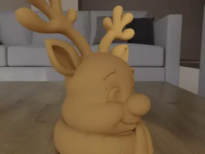 Cute Reindeer with Scarf STL 3D Print File Christmas Decor 3D print model