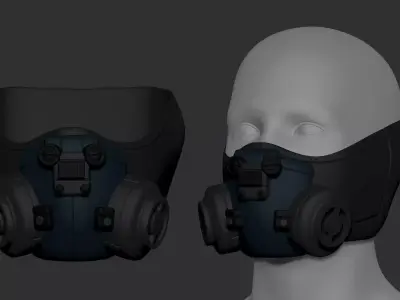 Gas mask high poly sculpt 3d printable scifi futuristic space 3D model