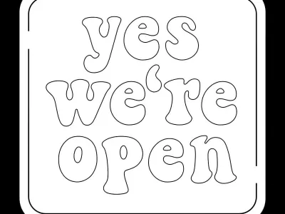 Yes Were Open Neon Sign 3D model