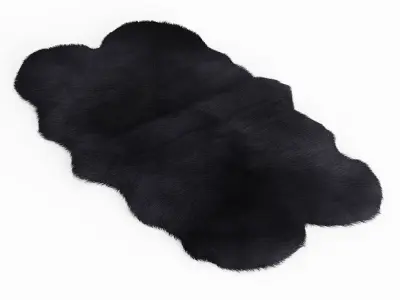 Forsyth Sheepskin Rug Black 3D model