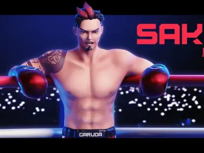 Low Poly Boxer - MMA Fighter - Sakti Low-poly 3D model