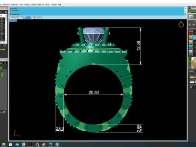 Luxury Emerald Halo Square Men Ring  3731 3D print model