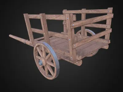 Medieval Cart Low-poly 3D model