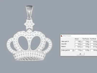 Crown pendant Jewelry 3D print model