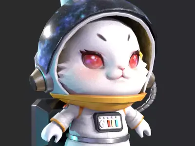 Moon Rabbit Low-poly 3D model