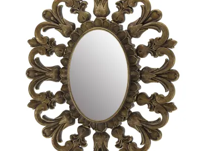 Mirror gold ornate wall 3D model