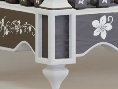 Moroccan mashrabiya table 3D model