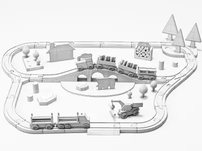 Tender Leaf Wild Pines Train Set Toy 3D model