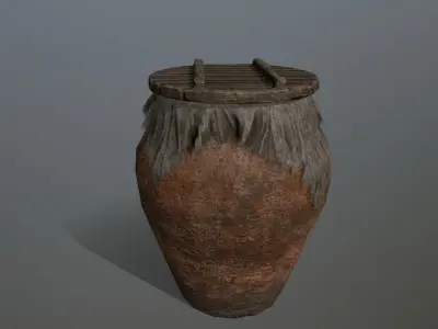 old vase set Low-poly 3D model
