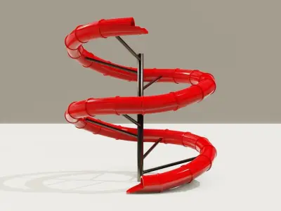 Water Slide Low-poly 3D model