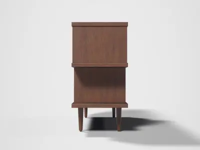 Ashlyn book Shelve walnut Low-poly 3D model