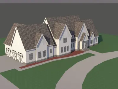 Modern Luxury Farm House 3D model