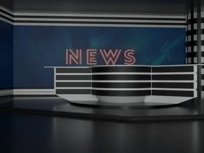 Tv Studio Low-poly 3D model