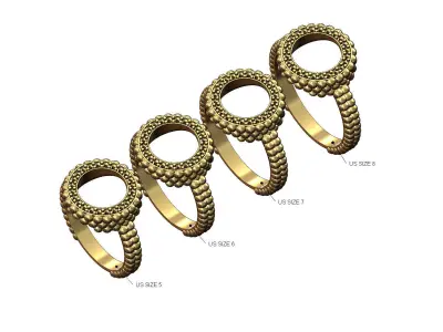 Bubble halo diamond ring  3D print model