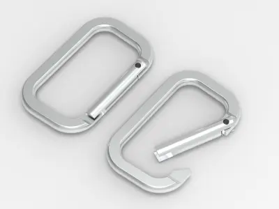 Carabiner metal Low-poly 3D model