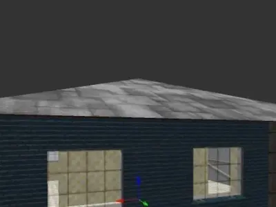 Single-room house two rooms Free low-poly 3D model