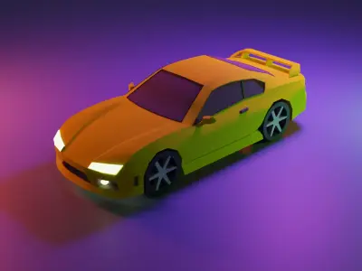Nissan car Low-poly 3D model