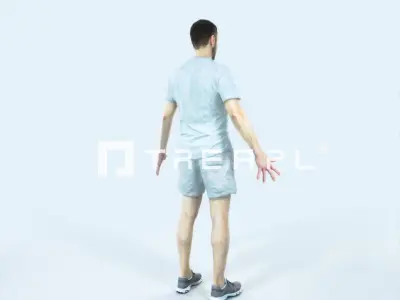 Portrait 09M Animated Rigged Sports Man Low-poly 3D model