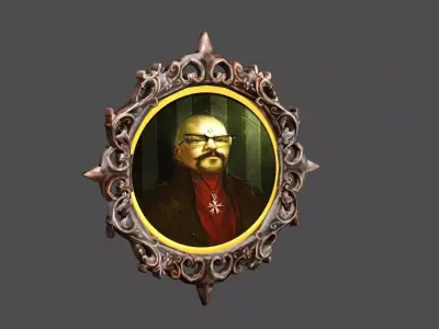 French Old Photo Frame 05 Low-Poly 3D Model Low-poly 3D model