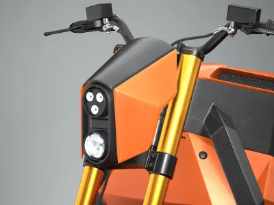 RMK E2 electric motorcycle Orange 3D model