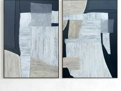 Plaster Two Photo Frame 267 Low-poly 3D model