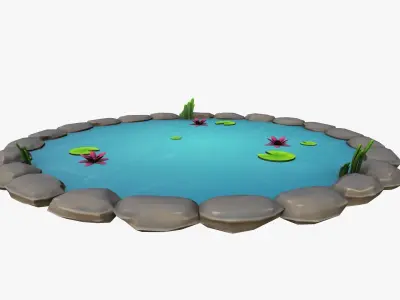 Cartoon Pond Free 3D model