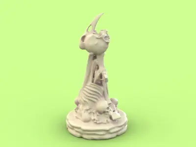 Skull Bishop chess piece 3D print model