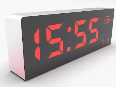 CLOCK REDWHITE RED Low-poly 3D model