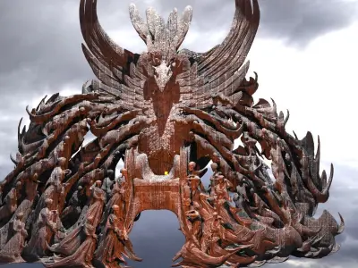 Dantes Inferno Ghost Archway Kitbash 3D model
