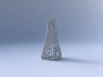 Vase squeezed rectangle with cracked organic lattice  3D print model