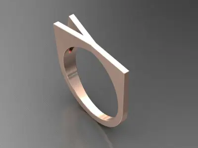alphabet ring letter Y 3D print model