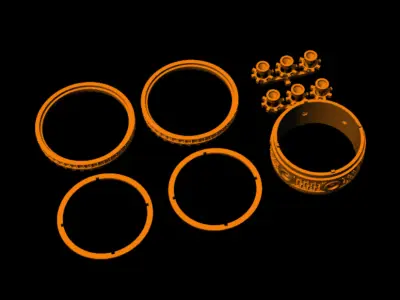 Diamond gear ring rotate mechanism design 3D print model