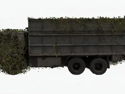 Ruined truck coved with ivy 3D model