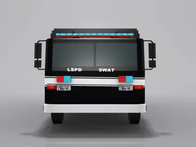 SWAT Police Bus Low-poly 3D model