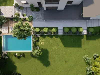 Garden Landscape 3D Model - SketchUp and Lumion Scene 3D model Free 3D model
