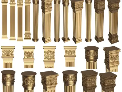 Collection of Columns 03 Low-poly 3D model