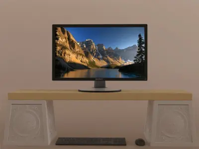 Elegant Monitor Stand 3D STL File for Desk Decoration 3D print model