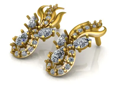 Stylish Stud Diamond Tops 3d Pirntable Model 3D print model