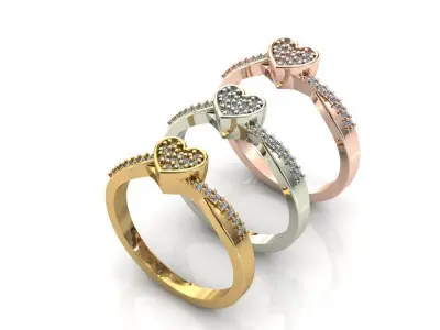 Heart ring 1 3D print model