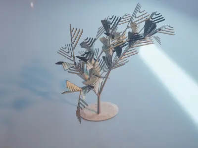 Conceptual shrub S1Cv5 Low-poly 3D model