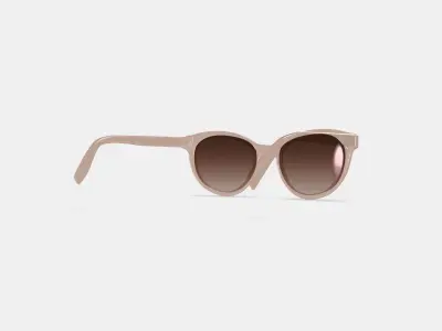 Raina Sunglasses in Elderflower Crystal Low-poly 3D model