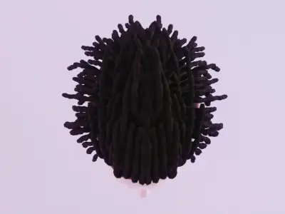 Short Dreads 4 Low-poly 3D model