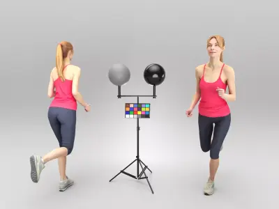 Beautiful woman running  459 Low-poly 3D model