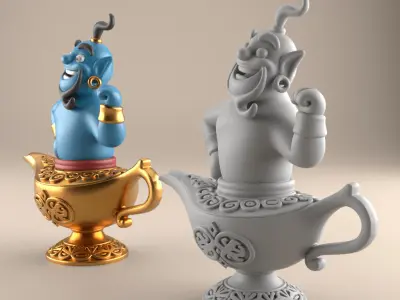 Fun Genie Lamp 3D STL File for Desk Decor Toys 9 3D print model
