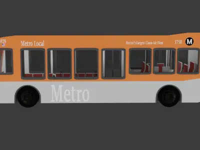 Lowpoly Bus Free low-poly 3D model
