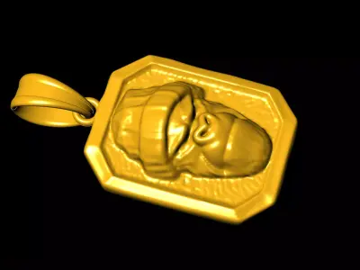 Gorilla Head pendant charms - one inch pendant 3D print model